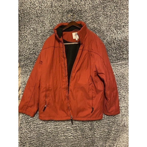 Faded Glory Originals Men's Size LargeThick Red Zip Jacket Zippered Hood Pockets - Picture 3 of 13